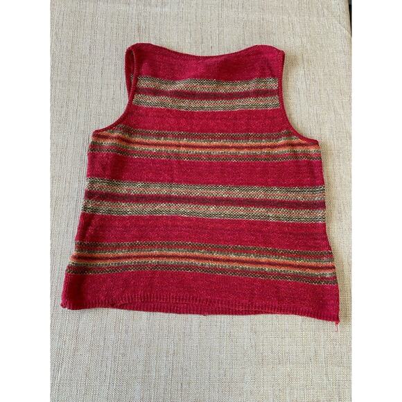 Ralph Lauren Multicolor Striped Tank Top Shirt Cotton Linen Blend M - Picture 6 of 6